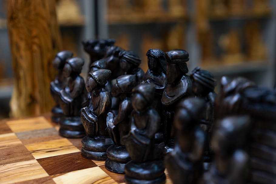 israel, indoors, chess piece, no people, wood - material, close-up HD wallpaper