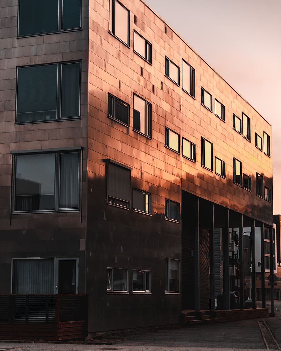 Concrete Building, architecture, dawn, dusk, built structure HD wallpaper