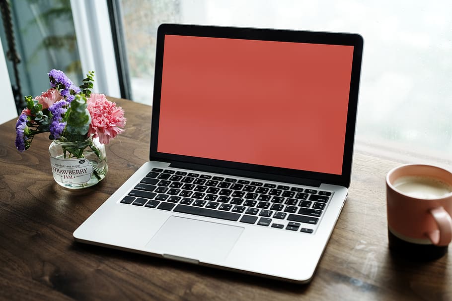 Black Laptop Computer, background, blog, coffee, communication HD wallpaper