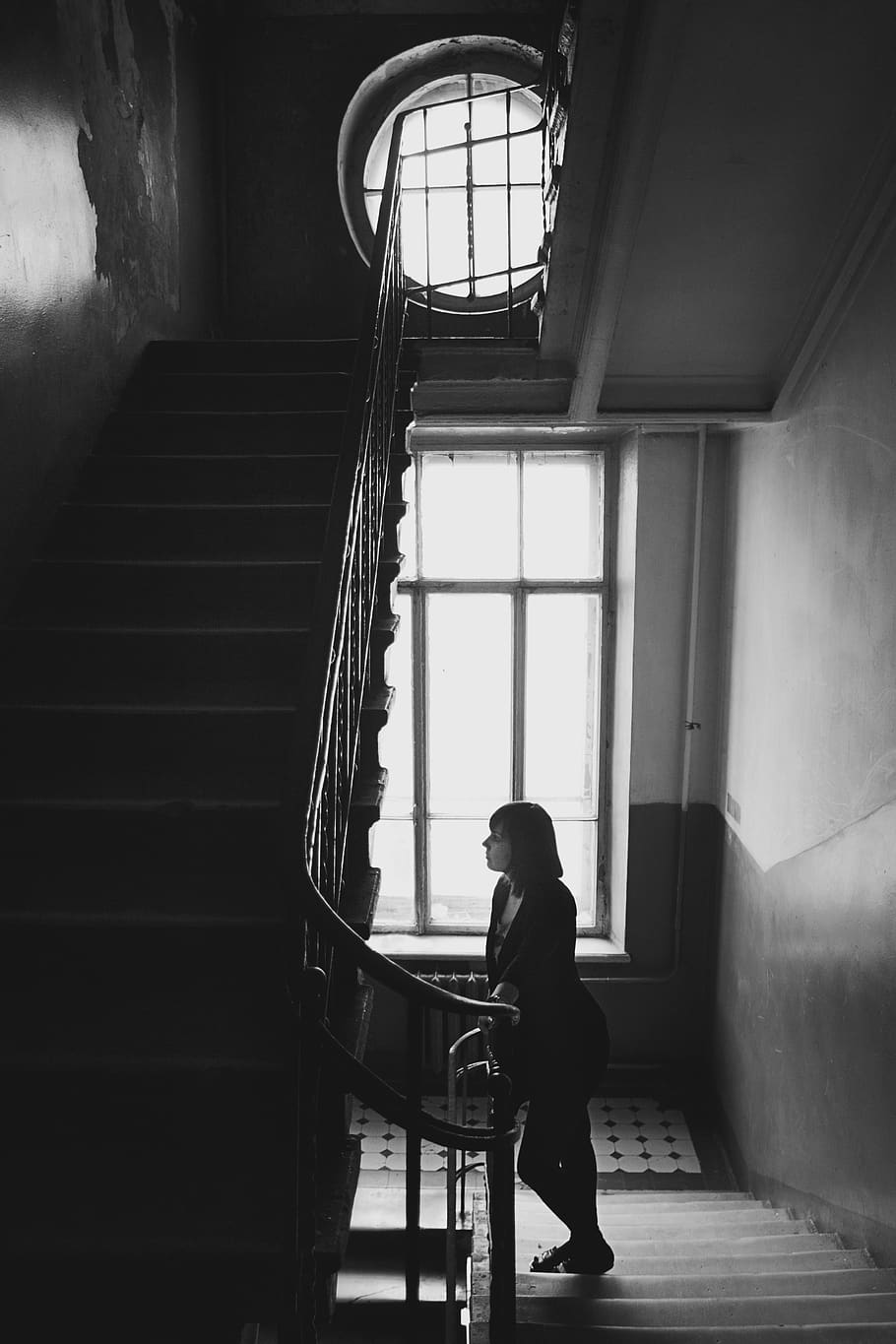 russia, moscow, girl, window, light, windowsill, glass, handrail HD wallpaper