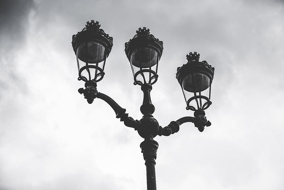 france, dramatic, sky, clouds, city, latern, electricity, high contrast HD wallpaper
