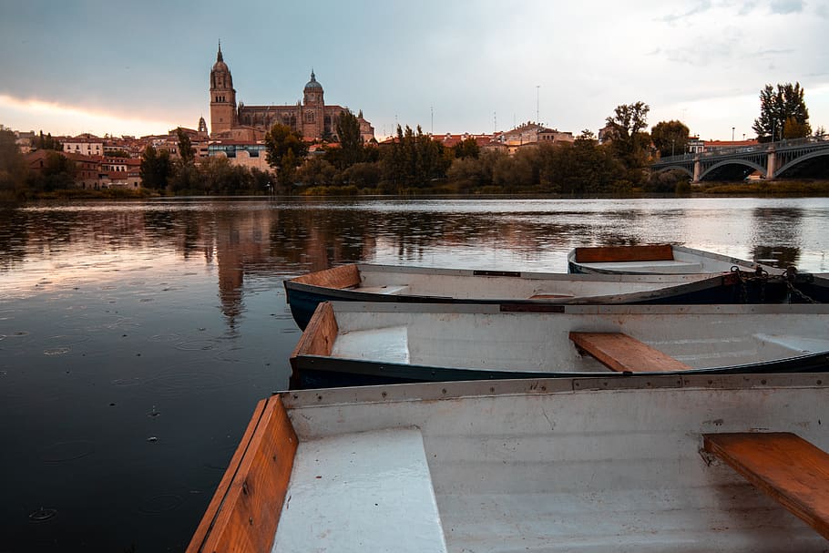 spain, salamanca, water, built structure, nautical vessel, architecture HD wallpaper