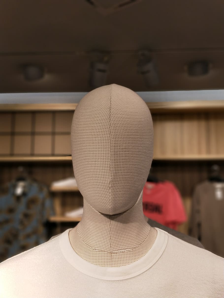 mannequin, statue, face, bokeh, headshot, focus on foreground HD wallpaper