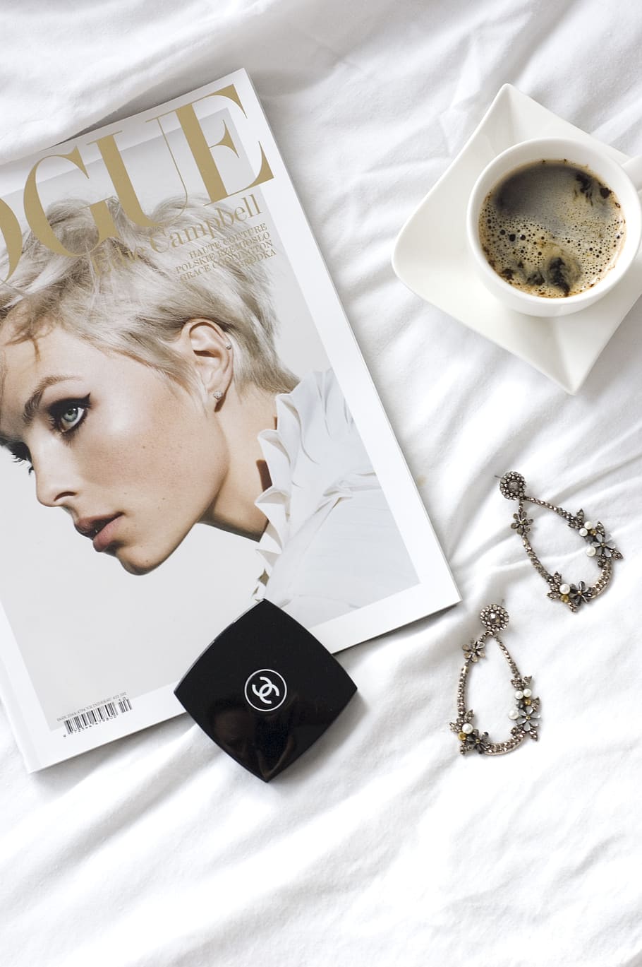 vogue, magazine, fashion, beautiful, beauty, coffee, morning, HD wallpaper