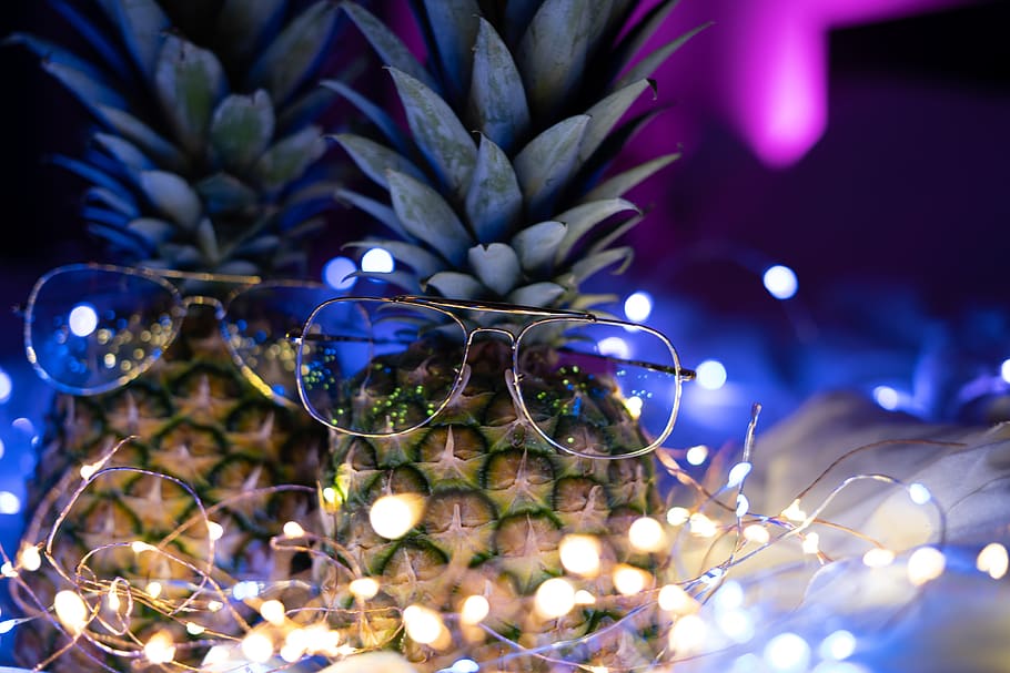 two pineapples with eyeglasses, plant, canada, scott webb photography HD wallpaper