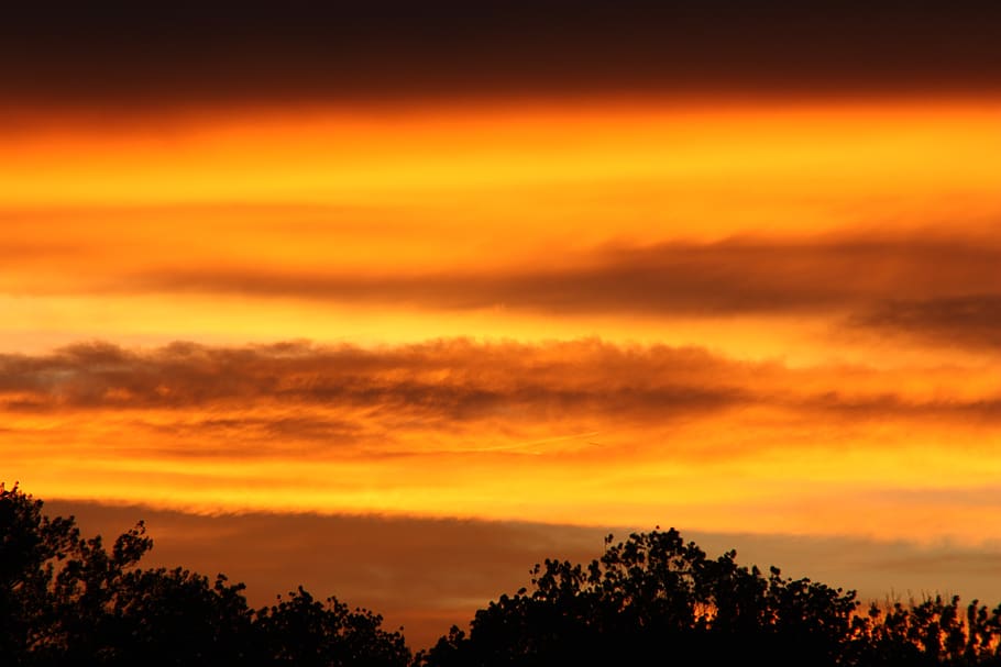 sunset, evening, abendstimmung, sky, afterglow, romantic, twilight HD wallpaper