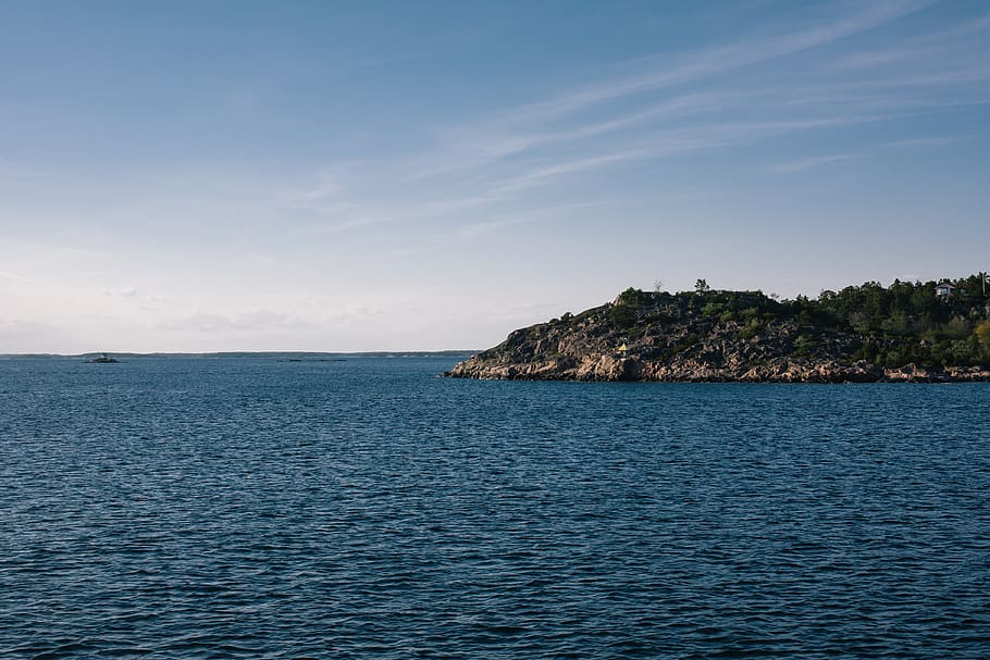 water, archipelago, sandhamn, trees, boat, stockholm, summer, HD wallpaper