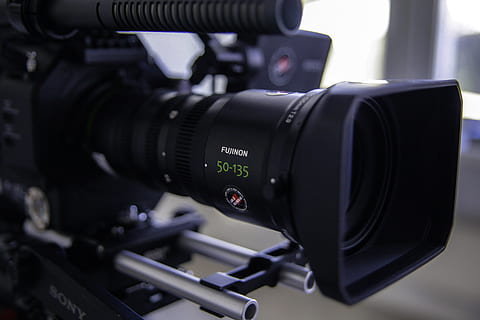 black professional video camera, electronics, camera lens, digital camera HD wallpaper