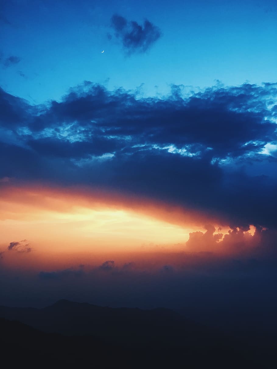 clouds over the hill, nature, outdoors, sky, weather, cumulus HD wallpaper
