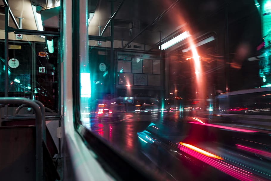 light, city, road, traffic, blur, bridge, bus, car, commuting HD wallpaper