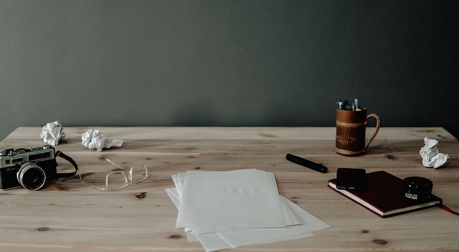 white printer paper on tabletop, indoors, pen, no people, document HD wallpaper