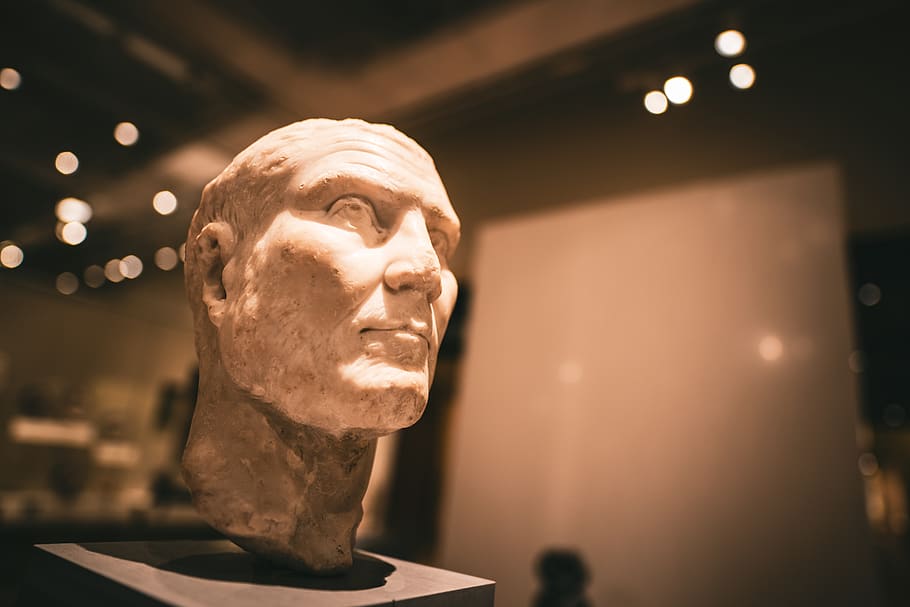 man bust, sculpture, art and craft, human representation, statue, HD wallpaper