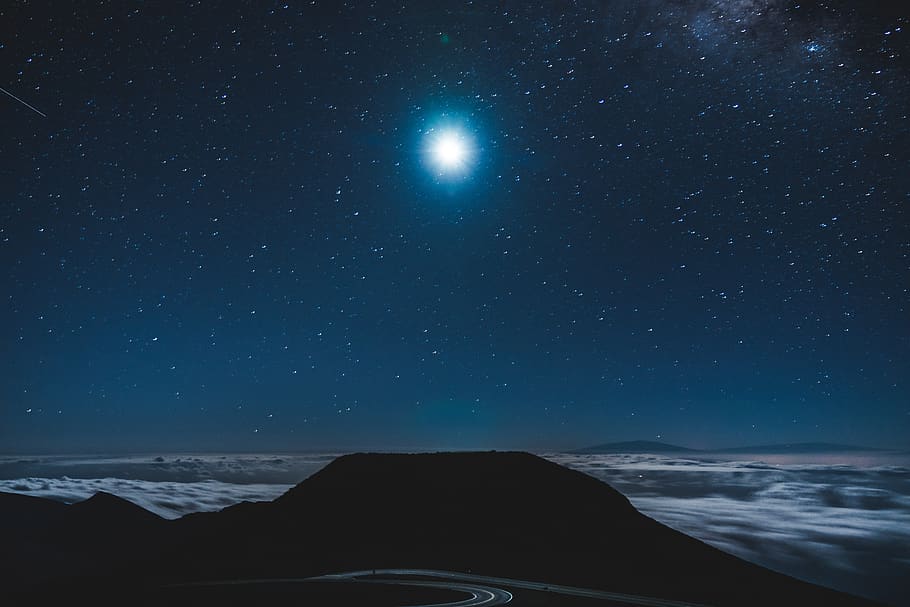 moon, night, sky, star - space, astronomy, scenics - nature HD wallpaper