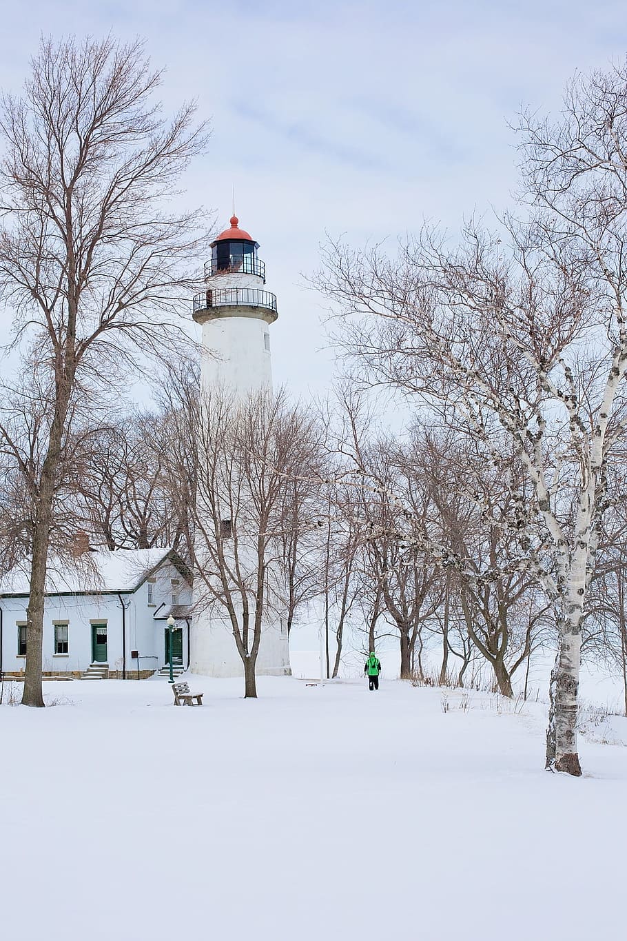lighthouse, construction, architecture, winter, ice, snow, frozen HD wallpaper