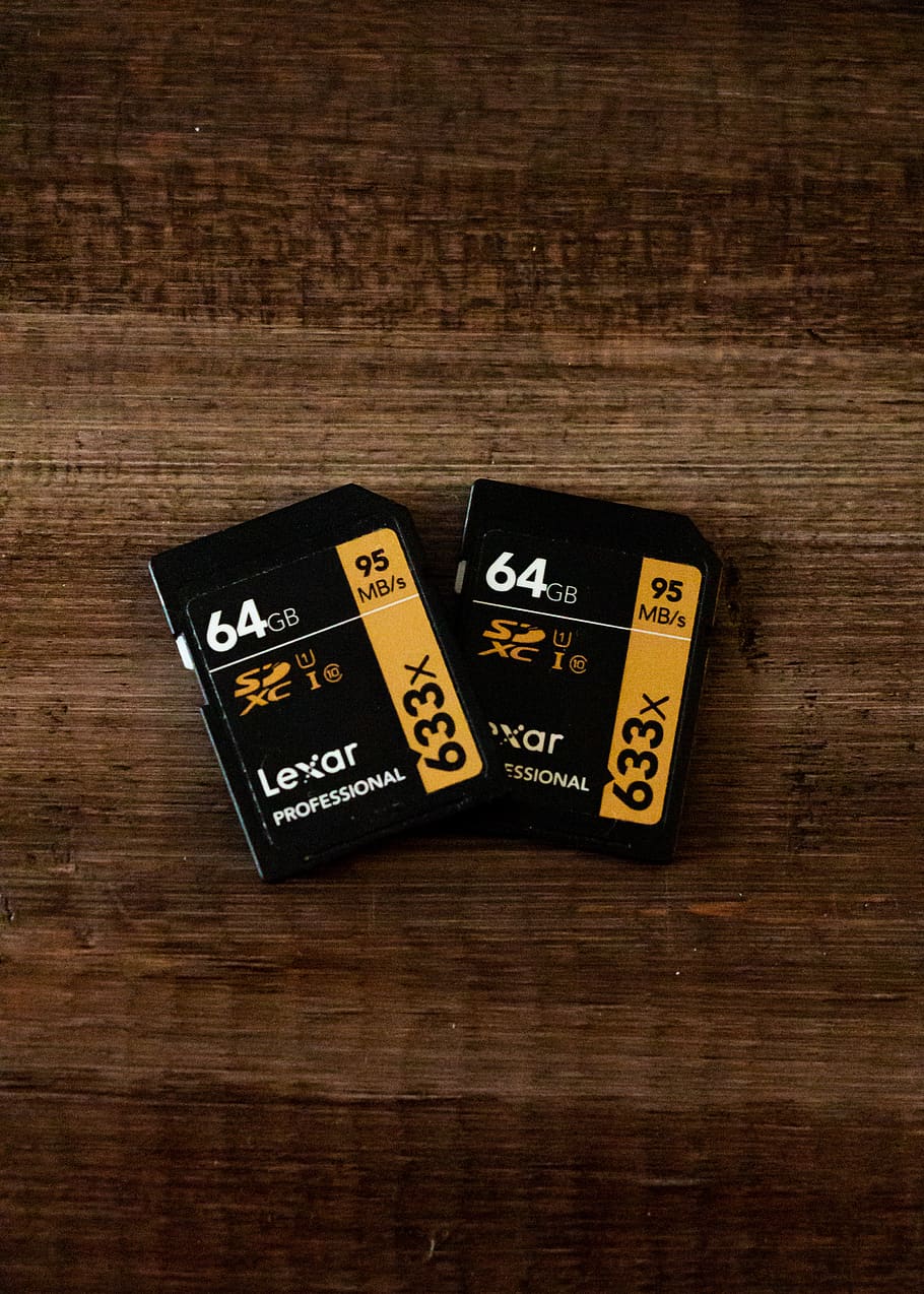 two black Lexar 64 GB SD cards, marietta, united states, adapter, HD wallpaper