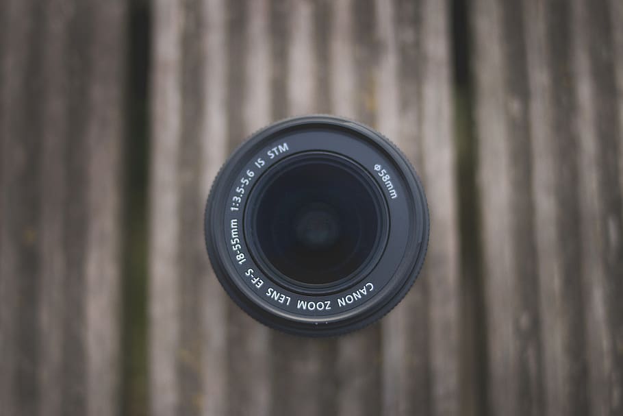 Top-view Photography of Canon Dslr Camera Lens, blur, close-up HD wallpaper