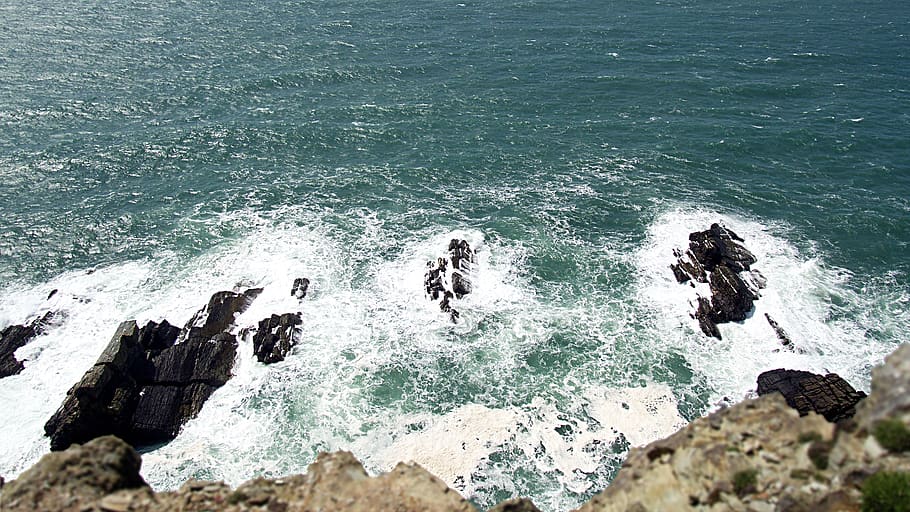 united kingdom, holyhead, rspb south stack, anglesey, sea, irish sea, HD wallpaper