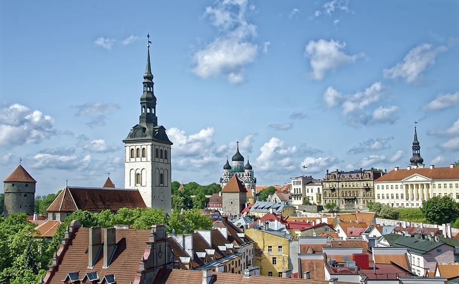 estonia, tallinn, historic center, historically, panorama, architecture