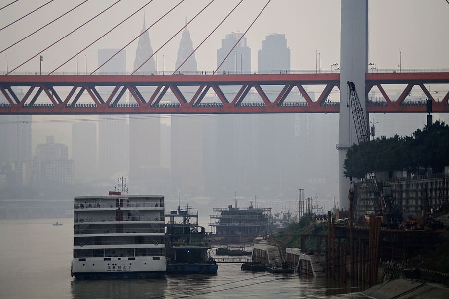 chongqing, china, architecture, transportation, water, built structure HD wallpaper