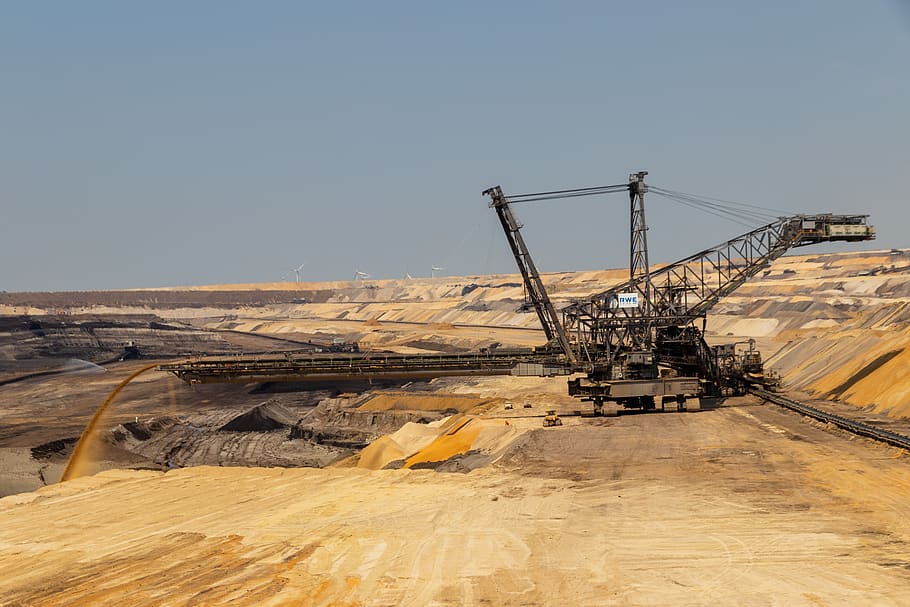 open pit mining, carbon, coal mining, industry, brown coal, HD wallpaper