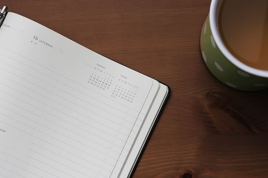 pencil, diary, tabel, notebook, table, cup, food and drink HD wallpaper