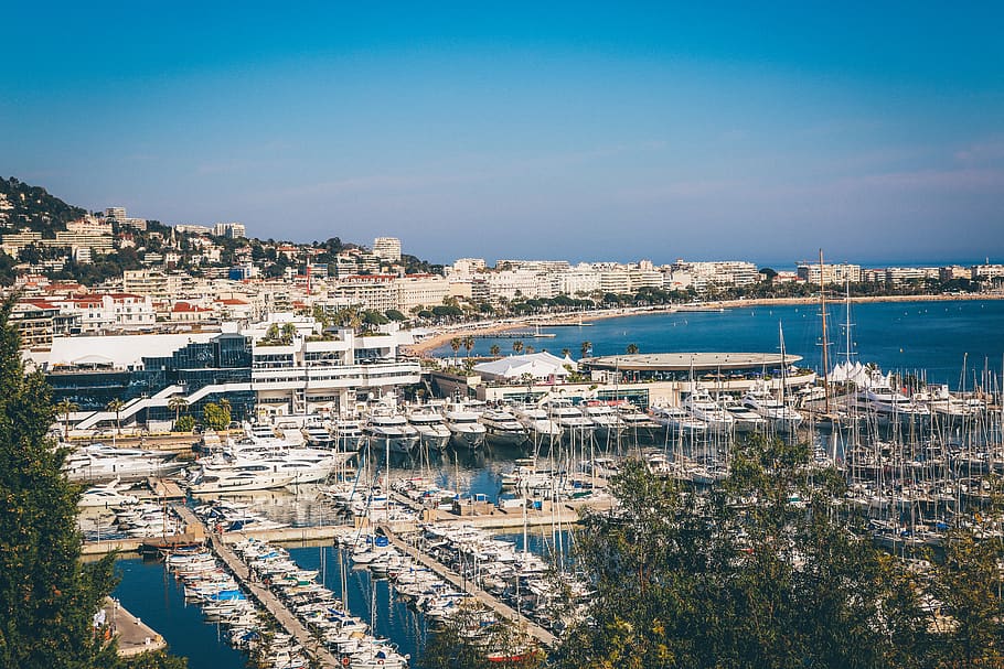 france, cannes, film festival, yacht, sailboats, city, europe, HD wallpaper