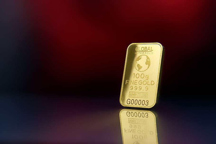 gold, sticker, design, ounce, shiny, reflection, colored background HD wallpaper