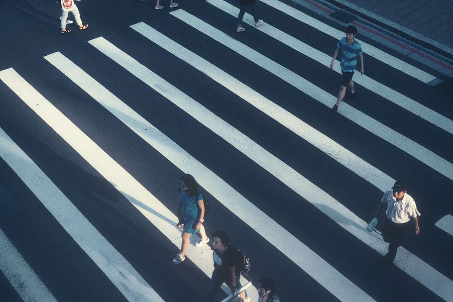 flim, light, people, road, shadow, group of people, city, road marking HD wallpaper