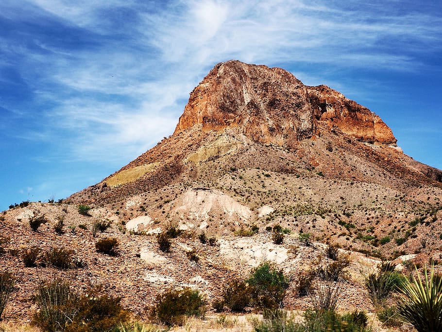 Brown Hill Under Blue Sky, daylight, desert, dry, landscape, nature HD wallpaper