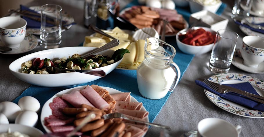 breakfast, gedeckter table, eat, covered, food, have breakfast HD wallpaper