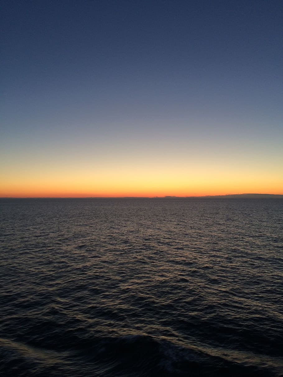 norway, sunset, ship, orange, sea, color, horizon, ocean, sky HD wallpaper