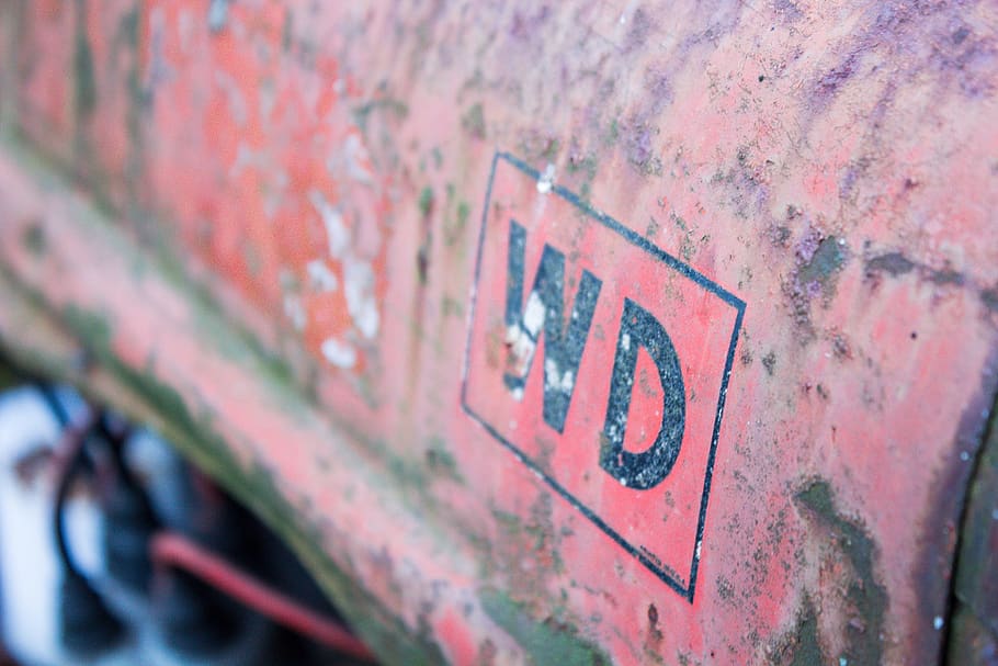 tractor, rust, logo, michigan, text, close-up, no people, communication HD wallpaper