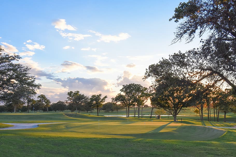 golf, golf course, sunset, golfer, golfing, outdoors, tournament HD wallpaper