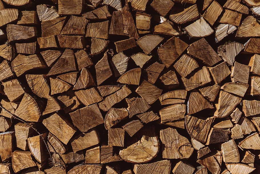 brown logs, firewood, full frame, timber, wood - material, backgrounds HD wallpaper
