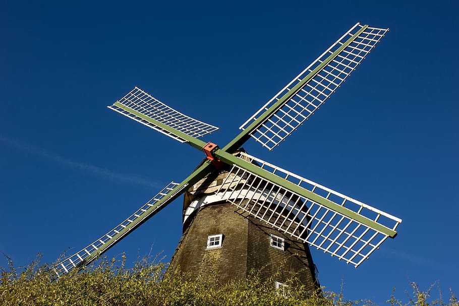 windmill, historically, building, sky, wing, renewable energy HD wallpaper