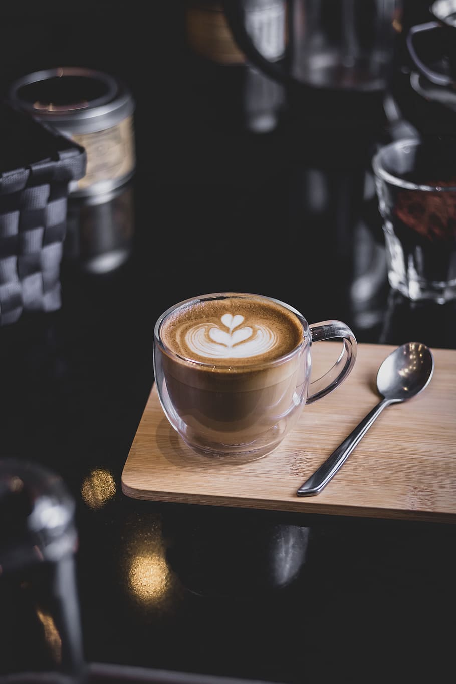 HD Wallpaper Latte Glass On Board Coffee Shop Cafe Espresso Art Caffeine Wallpaper Flare