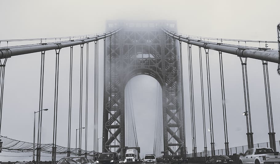 Grayscale Photo of Golden Gate Bridge, architecture, black-and-white, HD wallpaper