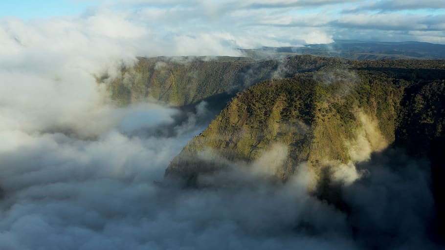 mountain covered with fogs view, beauty in nature, scenics - nature HD wallpaper
