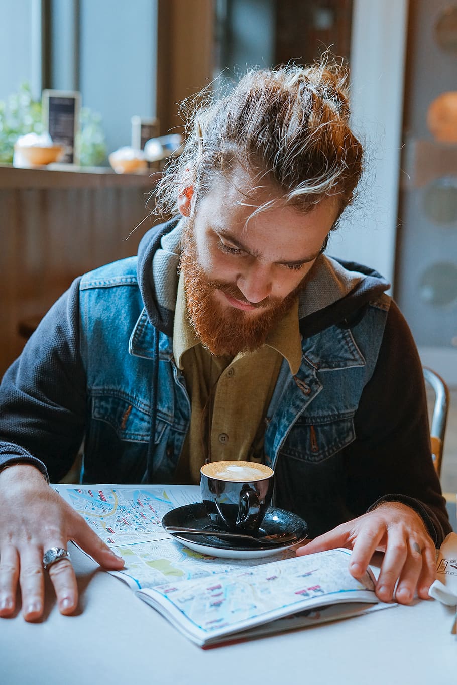 man looking at coffee, person, human, people, belfast, united kingdom HD wallpaper