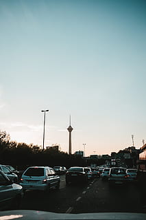 iran, tehran, milad tower, motor vehicle, car, mode of transportation HD wallpaper