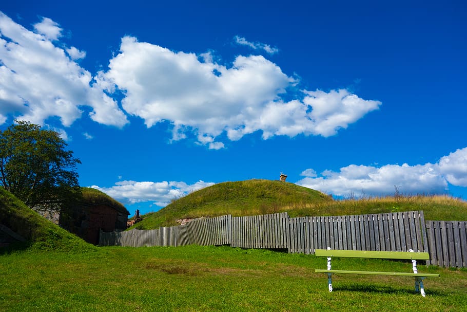 finland, helsinki, grass, cloud - sky, plant, nature, green color HD wallpaper