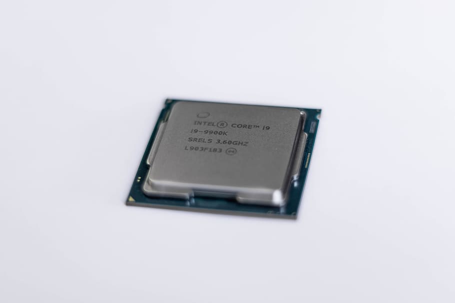 Intel Core CPU on white panel, studio shot, single object, indoors HD wallpaper