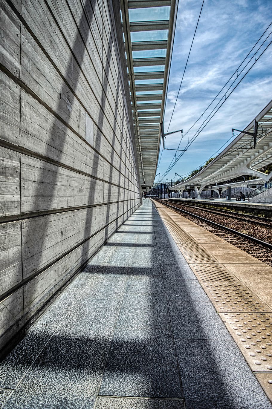 gray train rail during daytime, transportation, terminal, train station, HD wallpaper