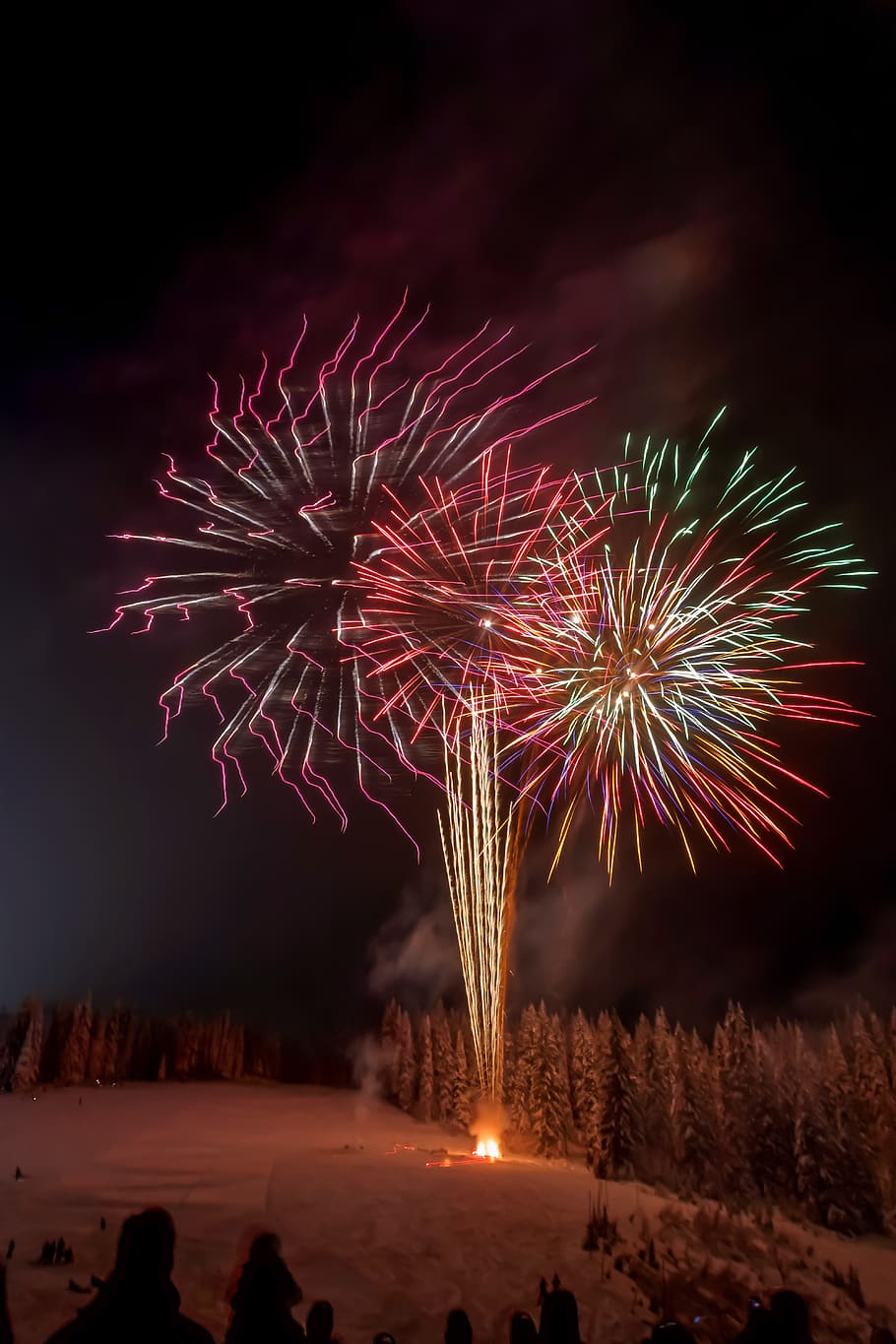 united states, sandpoint, night, firework, motion, firework display HD wallpaper