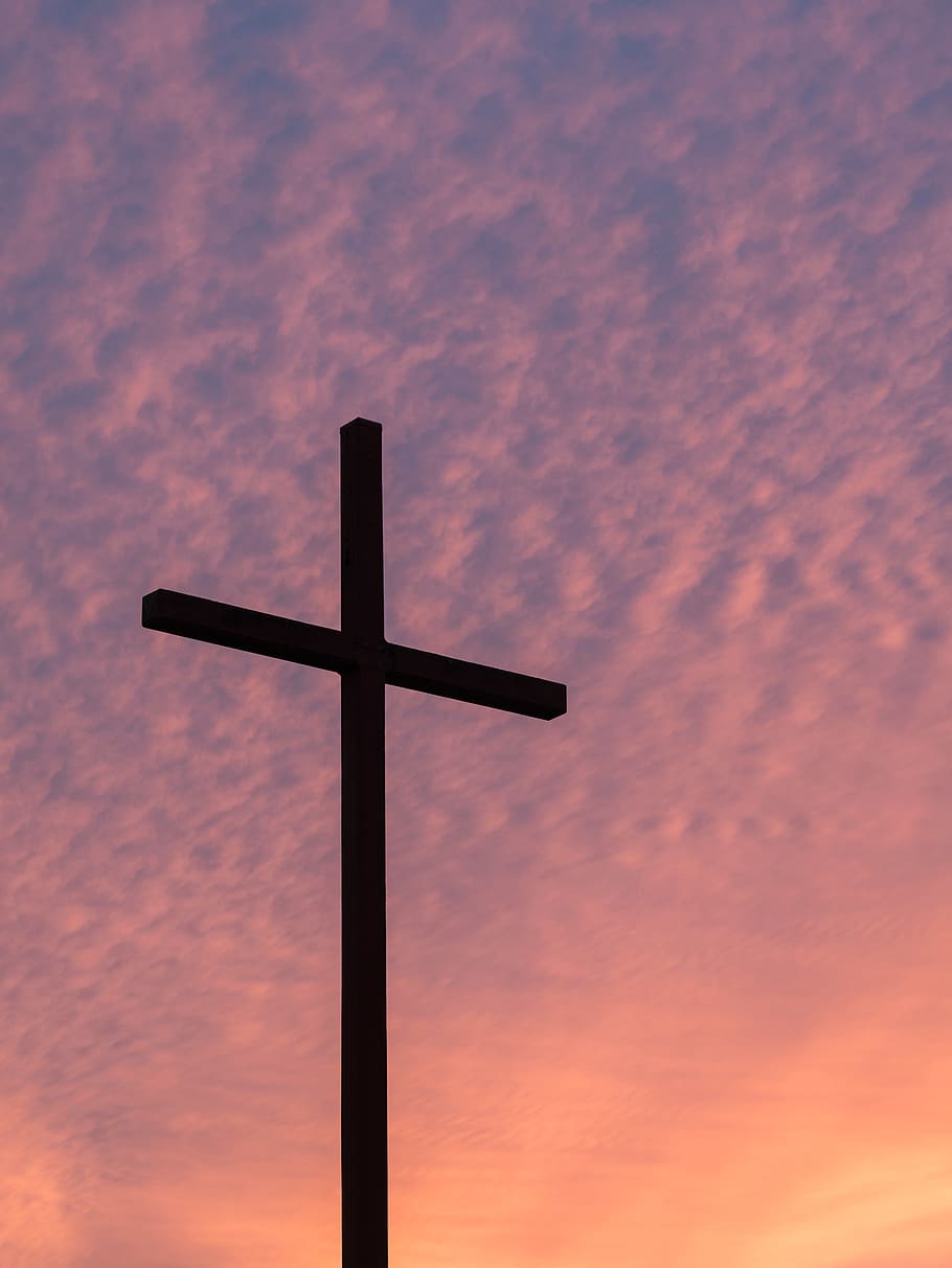 cross, dark, shadow, woods, clouds, sky, cloud - sky, belief HD wallpaper