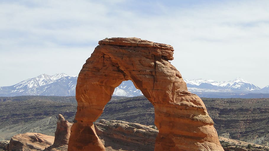 landscape photo of rock formation, arch, arched, architecture, HD wallpaper