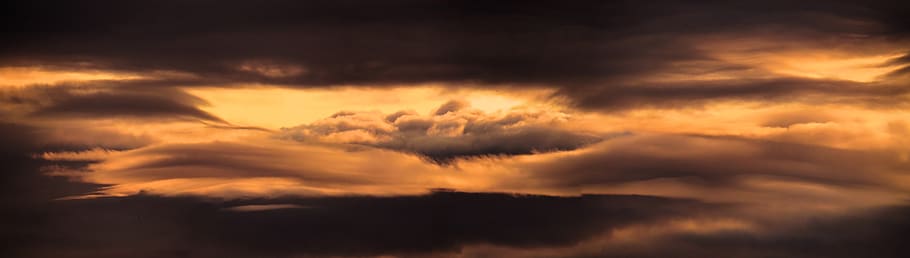 nature, sky, sunset, clouds, evening, night, mood mystical HD wallpaper
