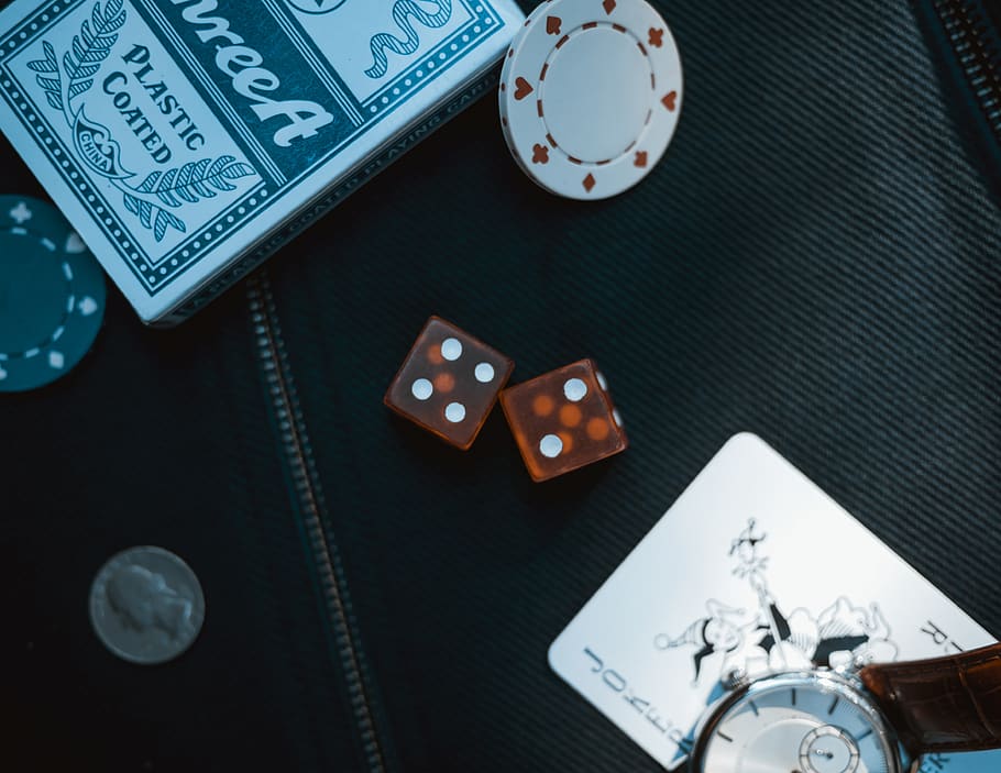 two orange dice on black surface, still life, high angle view HD wallpaper