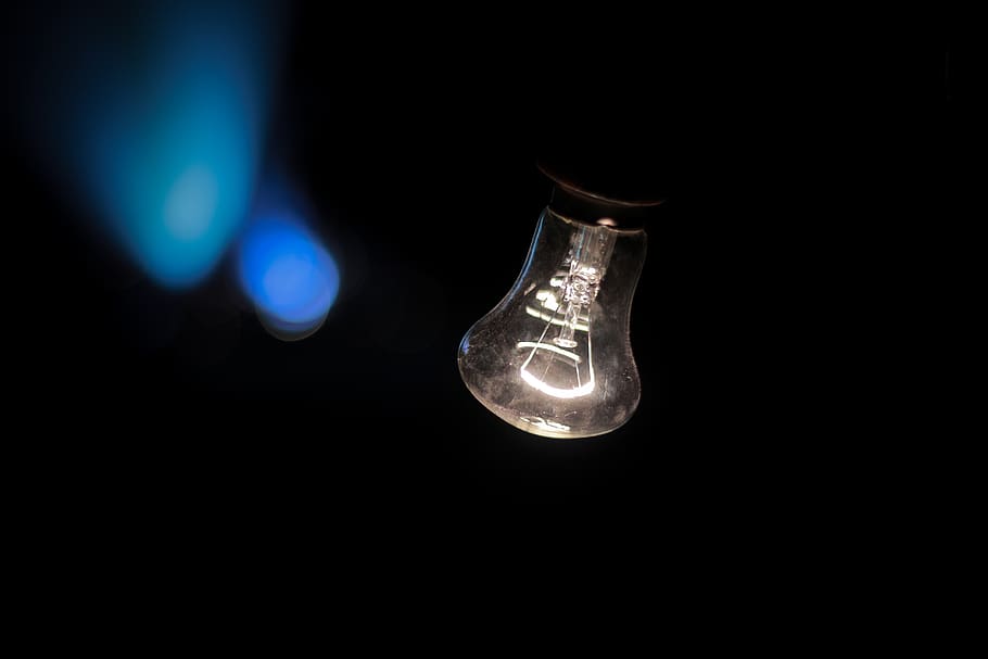 Light Bulb, blur, close-up, dark, electric, electricity, energy HD wallpaper