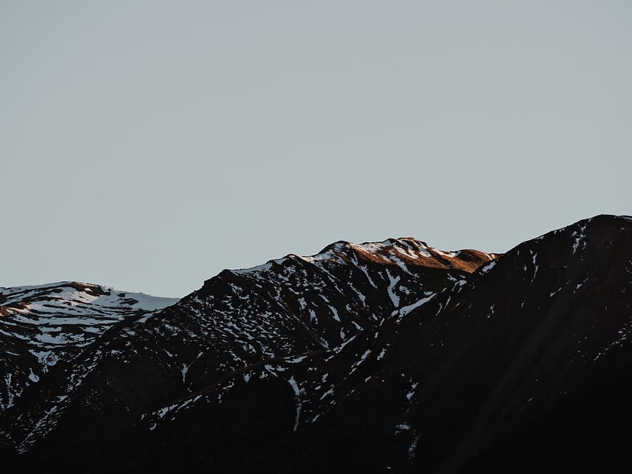 snow-capped mountain under blue sky, landscape, nature, outdoors HD wallpaper